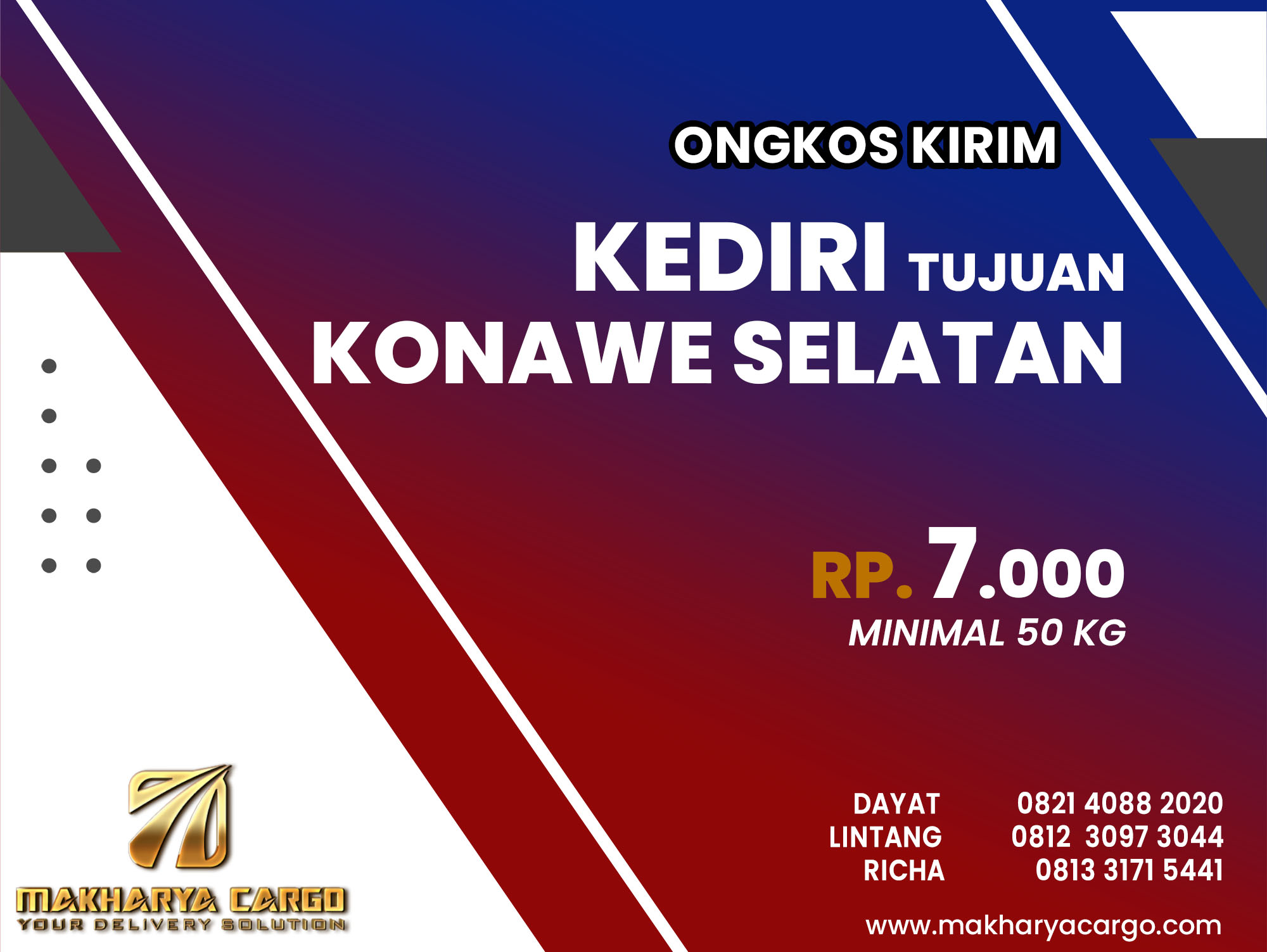 Ongkos Kirim Kediri Konawe Selatan