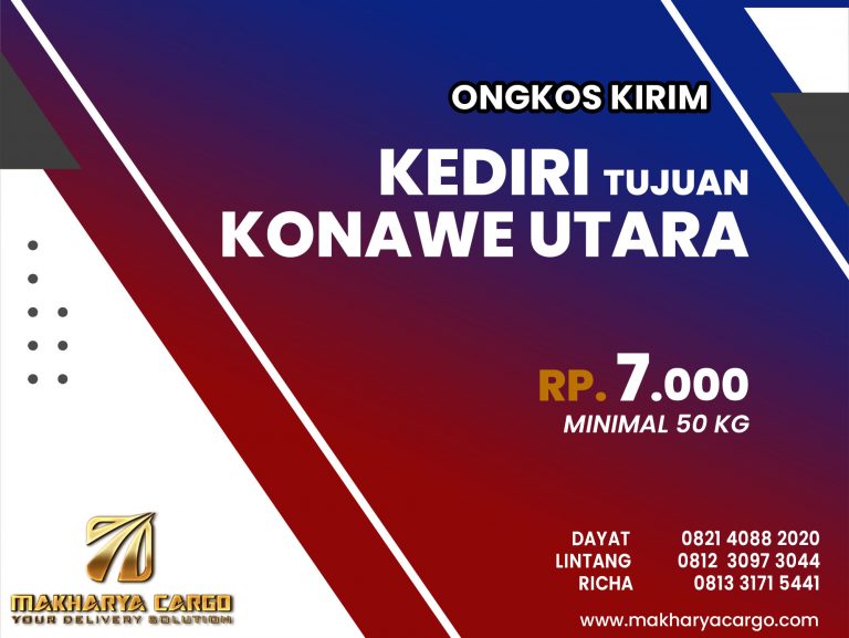 Ongkos Kirim Kediri Konawe Utara Gratis Jemput Barang 2021