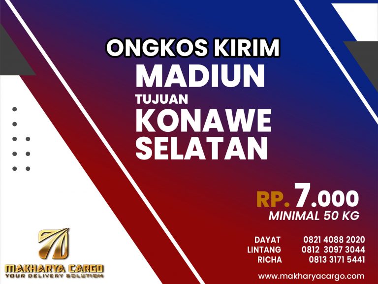 Ongkos Kirim Madiun Konawe Selatan Gratis Jemput Barang 2021