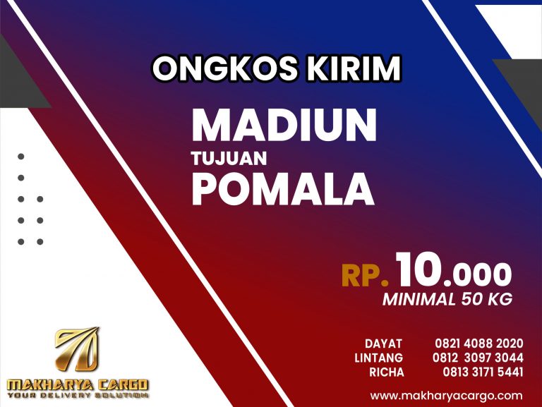 Ongkos Kirim Madiun Pomala Gratis Jemput Barang 2021