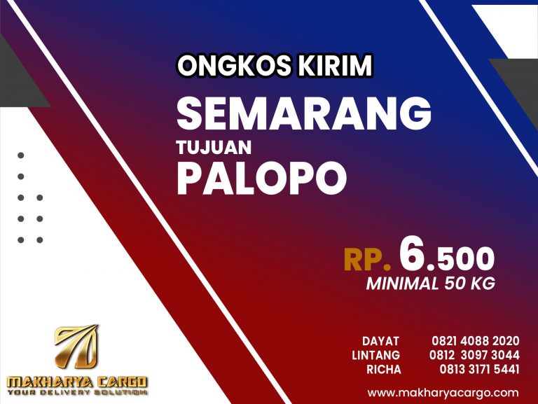 Ongkos Kirim Semarang Palopo Rp6500 gratis jemput barang