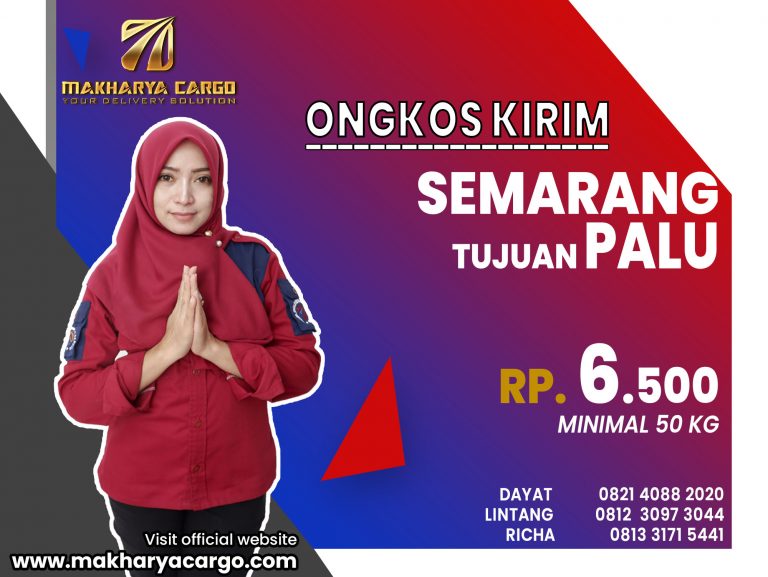 Ongkos Kirim Semarang Palu Rp6500 gratis jemput barang