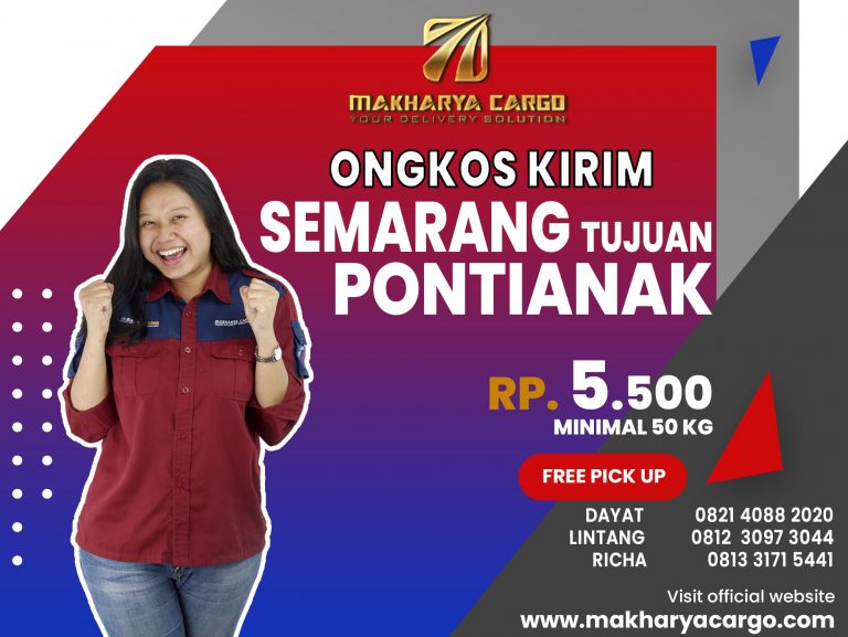 Ongkos Kirim Semarang Pontianak Rp5500 gratis jemput barang