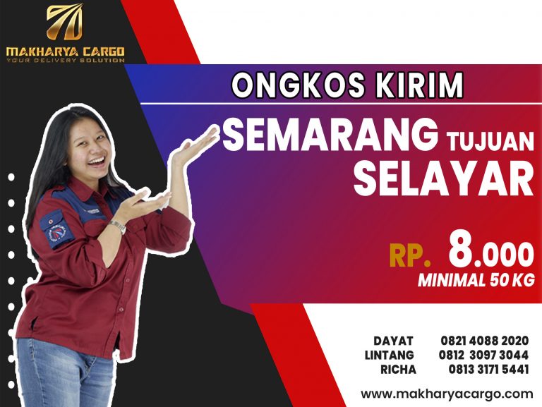 Ongkos Kirim Semarang Selayar Rp8000 gratis jemput barang