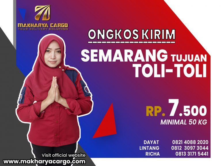 Ongkos Kirim Semarang Toli-Toli Rp7500 gratis jemput barang