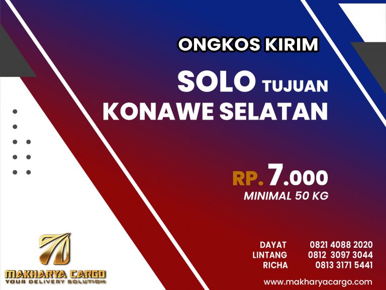 Ongkos Kirim Solo Konawe Selatan Gratis Jemput Barang 2021