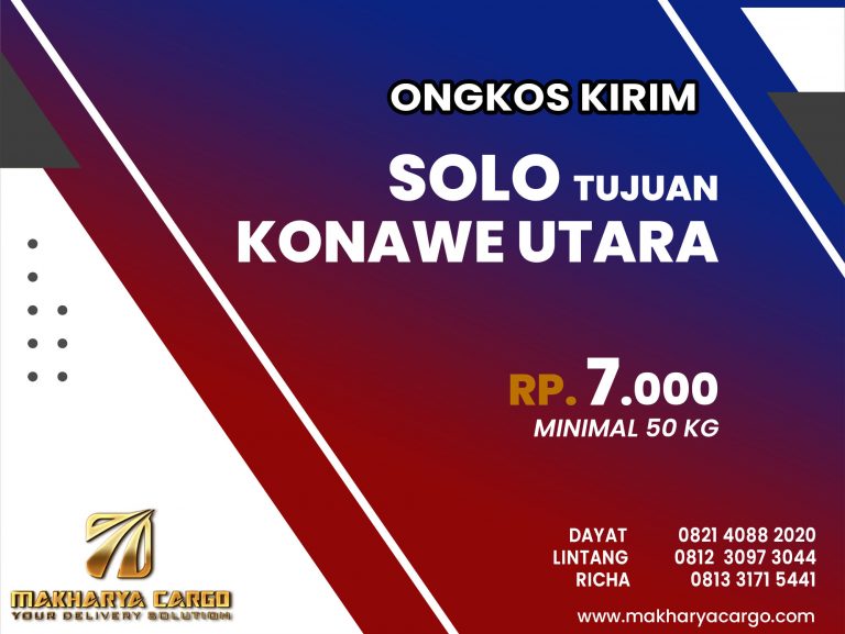 Ongkos Kirim Solo Konawe Utara Gratis Jemput Barang 2021